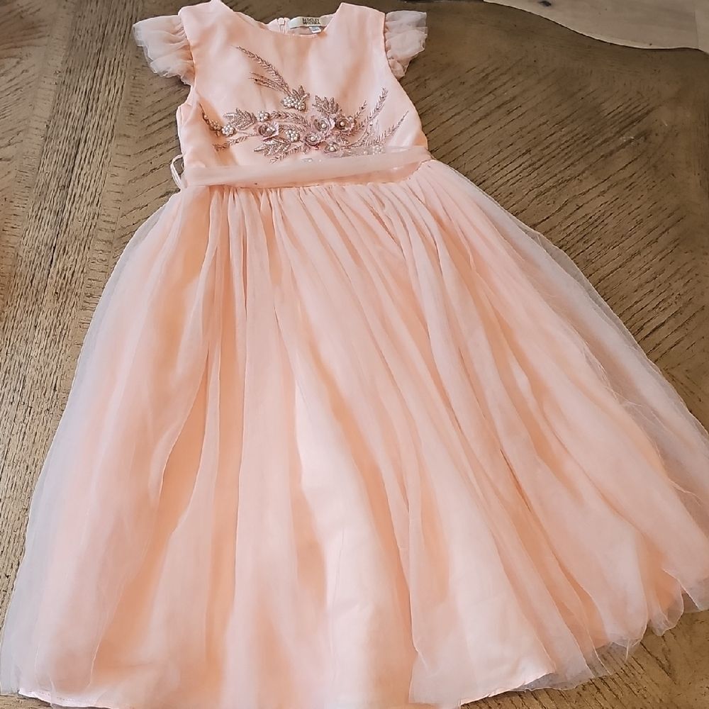 Badgley Mischka Pink Floral Dress Size 10